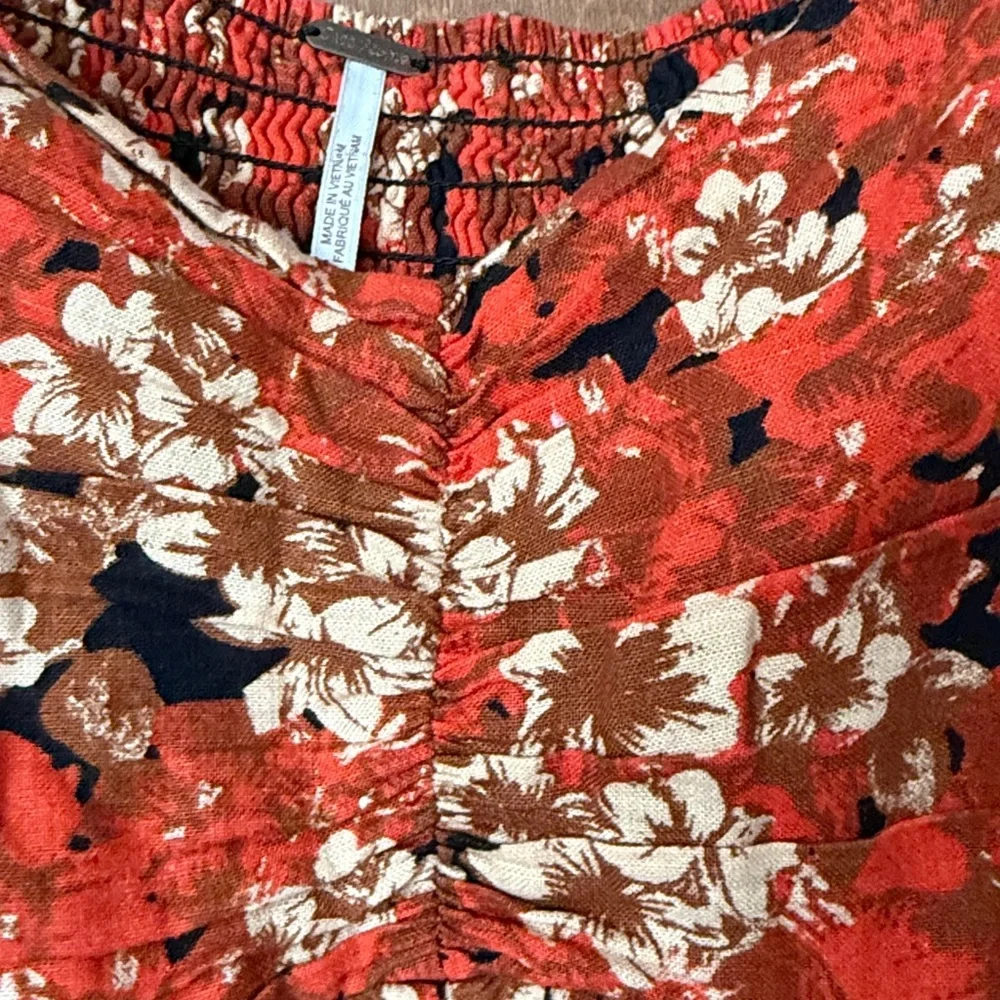 Free People Pattern Play Revolve Linen Blend Mini Dress Sz Lg NWOT